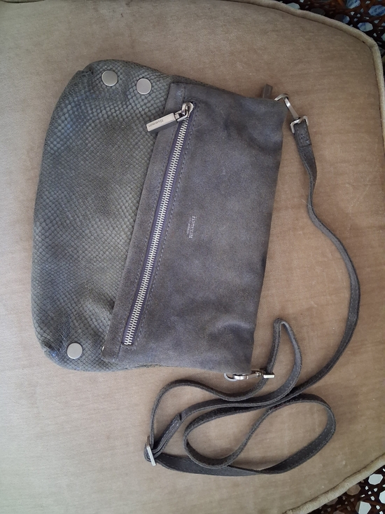 Hammitt Handbags - Hammitt los Angeles suede leather high end luxury purse gray snakeskin crossbody